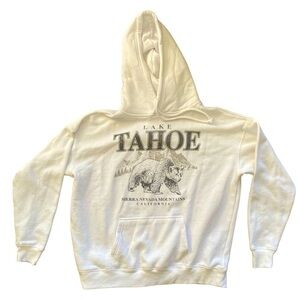 Ardene Sweatshirt Cream Graphic Lake Tahoe Small